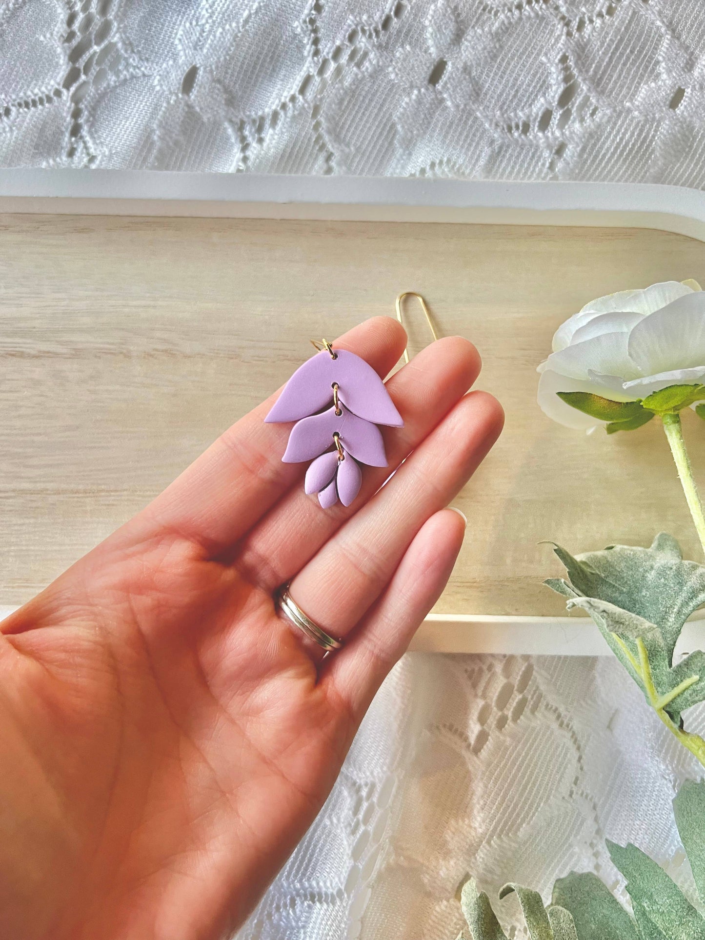 Tulip Clay Earrings, Tulip Spring Earrings