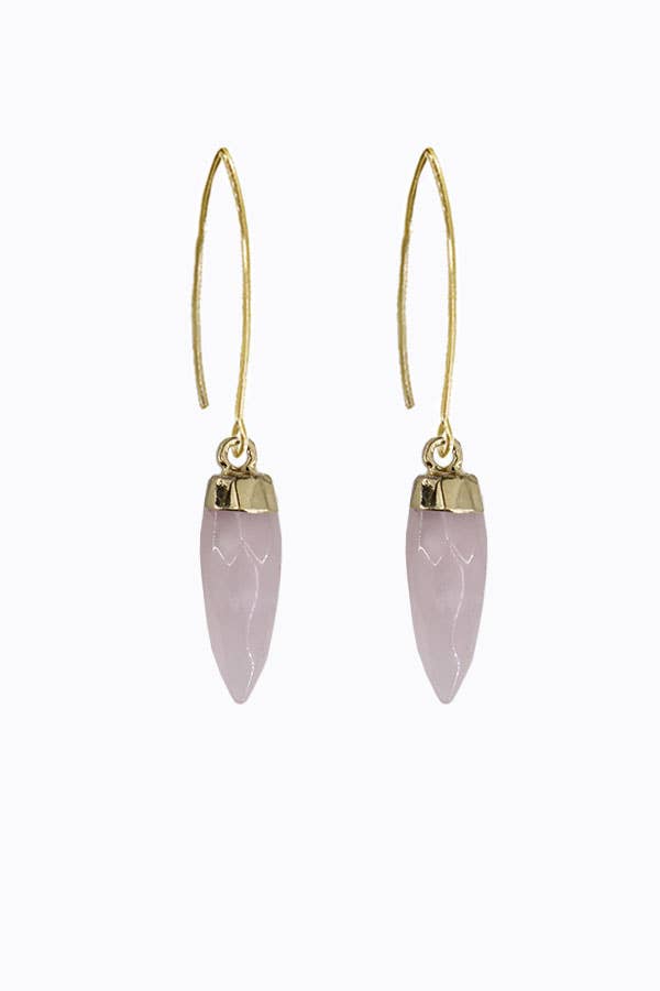 Rose Quartz Point Dangles