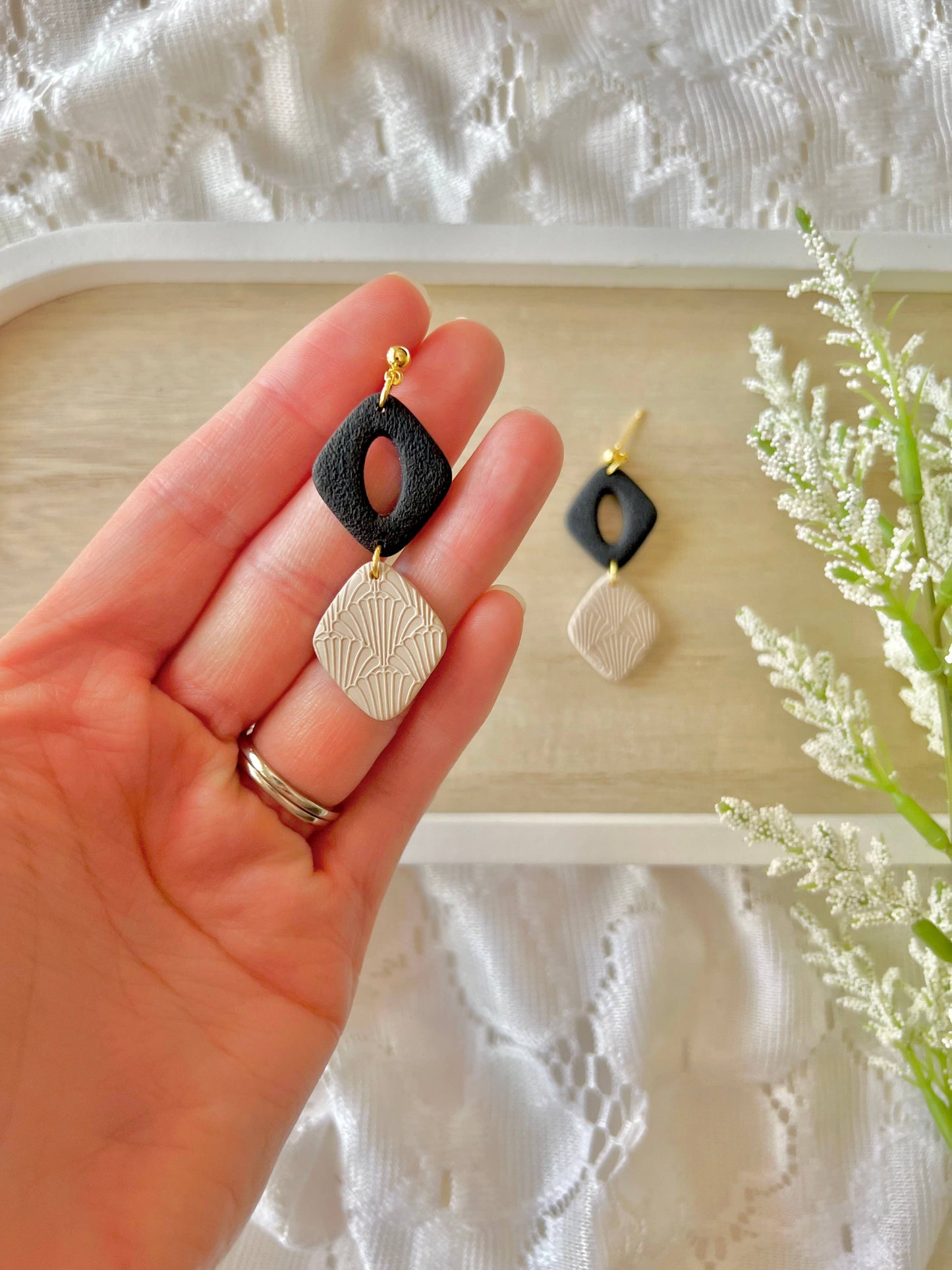 Neutral Diamond Earrings, Neutral Everyday Earrings