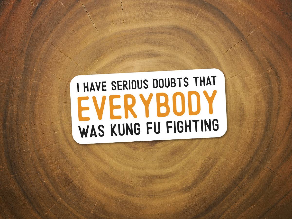 Was Everybody Kung Fu Fighting? | Funny Sticker | Waterproof