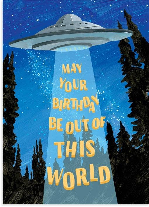 UFO Birthday Card