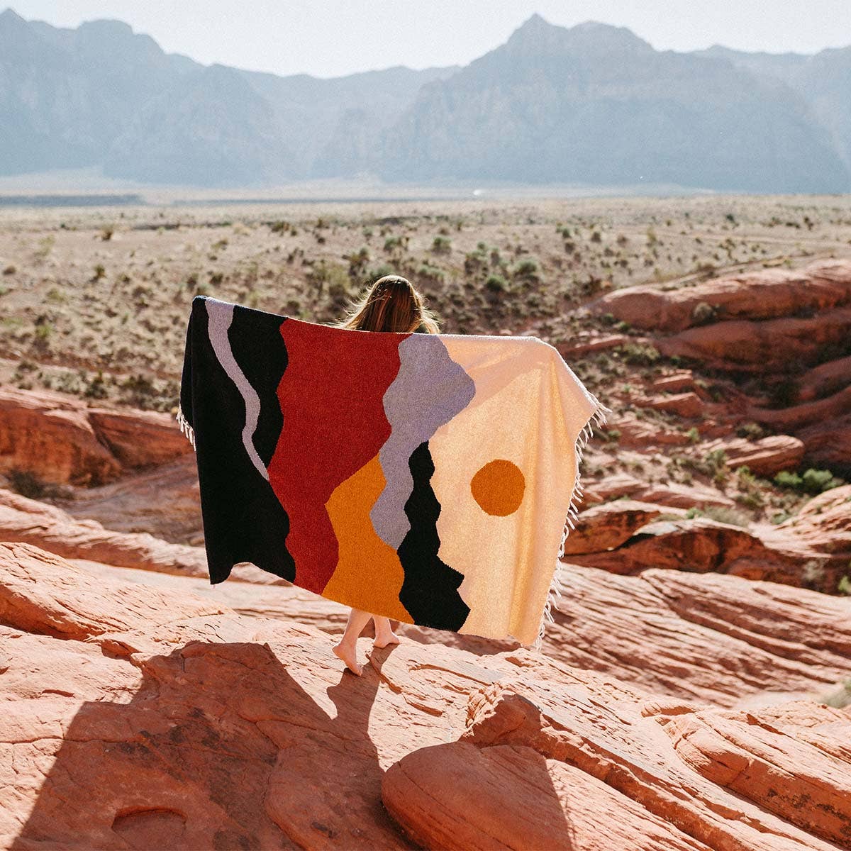 Handwoven Throw Blanket-Mountains
