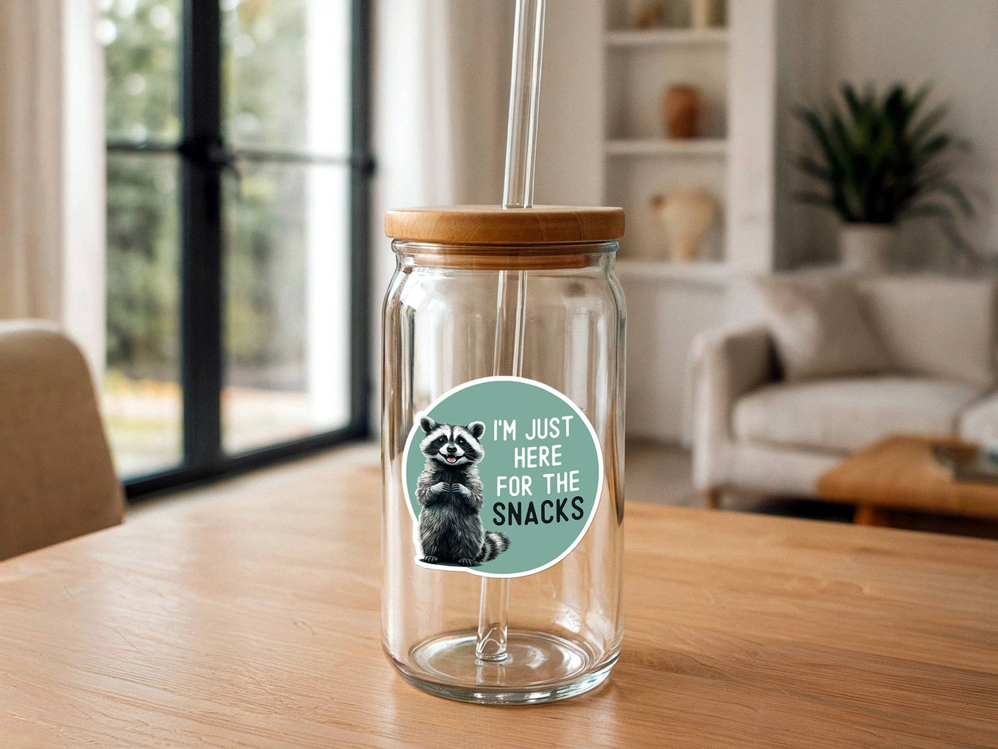 I'm Just Here For the Snacks | Funny Raccoon Sticker