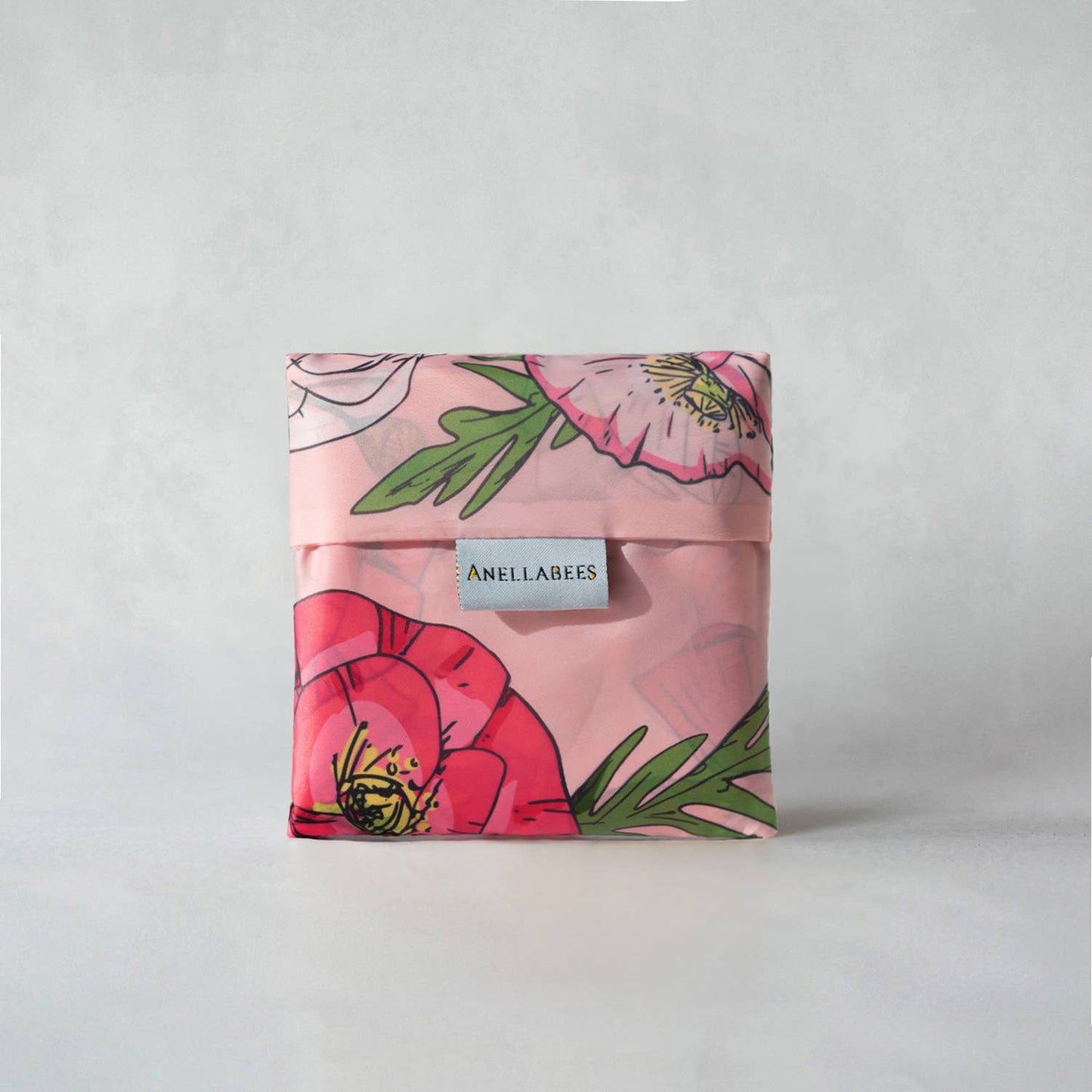 Reusable Shopping Bag - Pink Poppies for Farmer's Markets