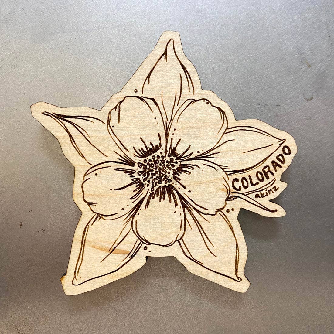 Colorado Columbine Wood Magnet - The Localist