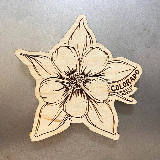 Colorado Columbine Wood Magnet - The Localist