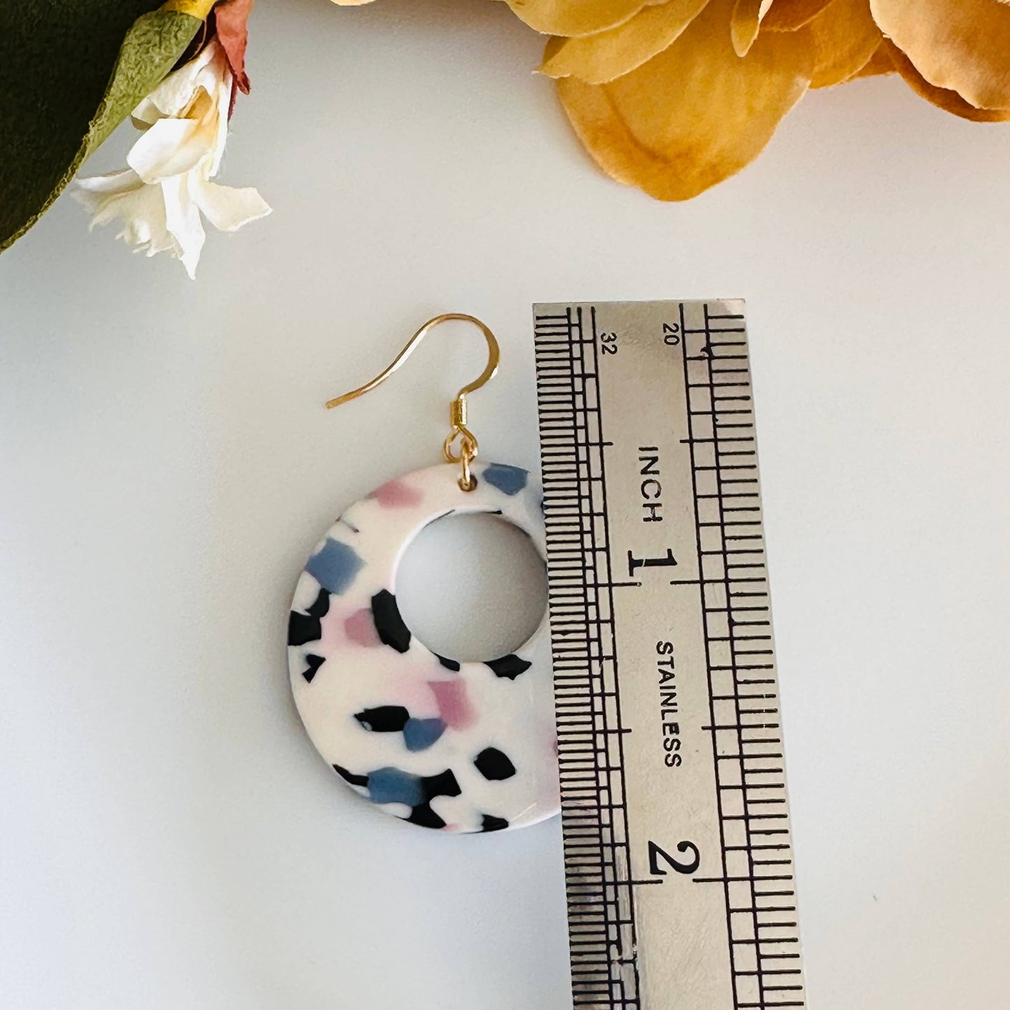 Colorful round Acetate resin earrings