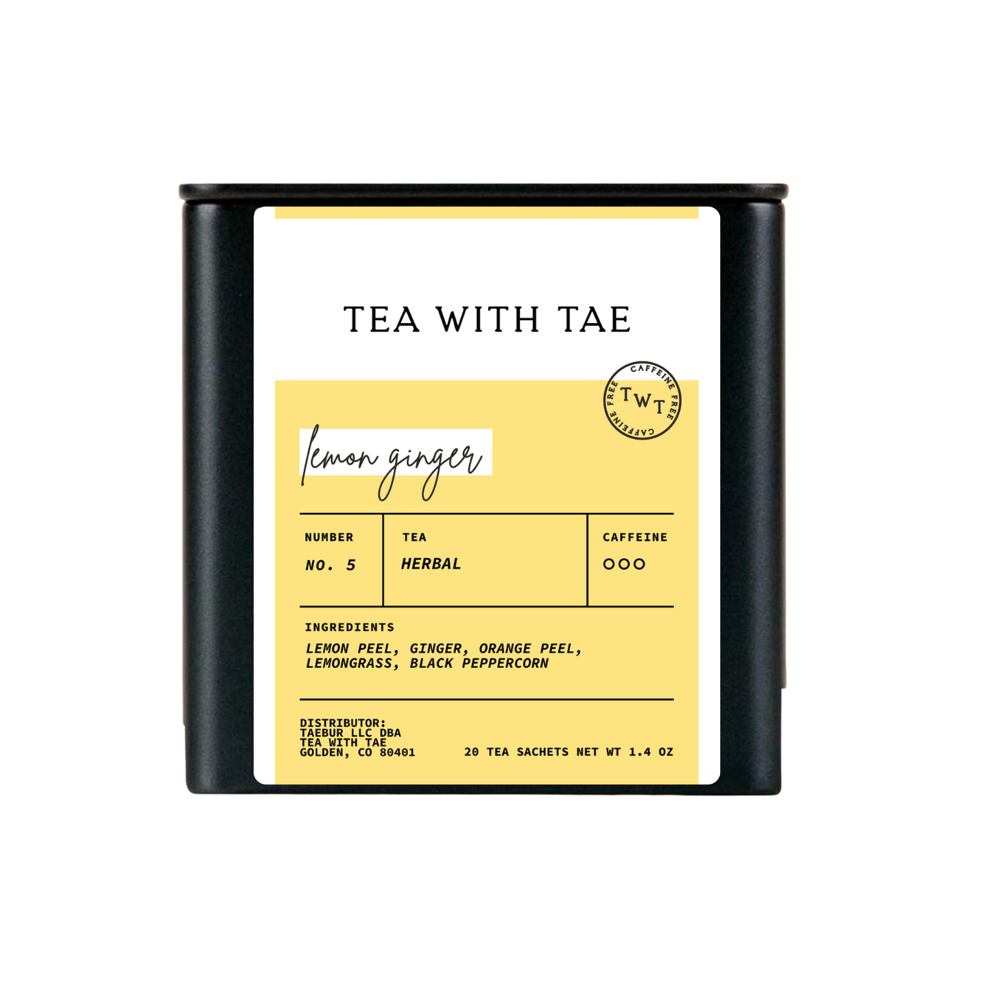 Lemon Ginger Herbal Tea Gift Tin (20 tea bags) - The Localist