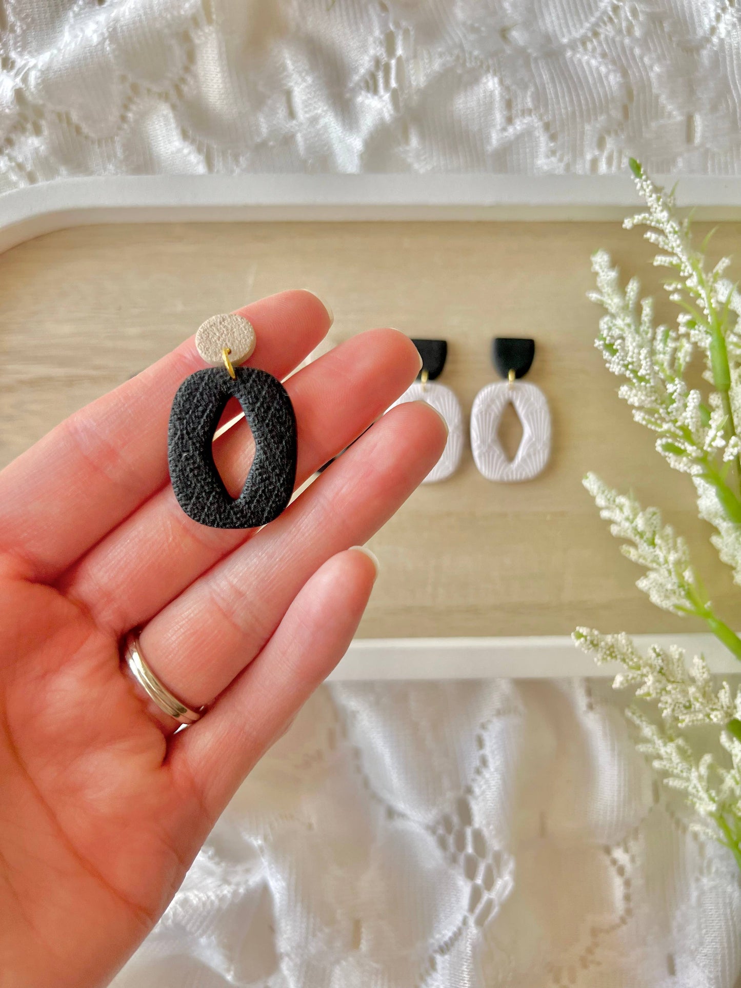 Neutral Clay Earrings, Everyday Clay Earrings