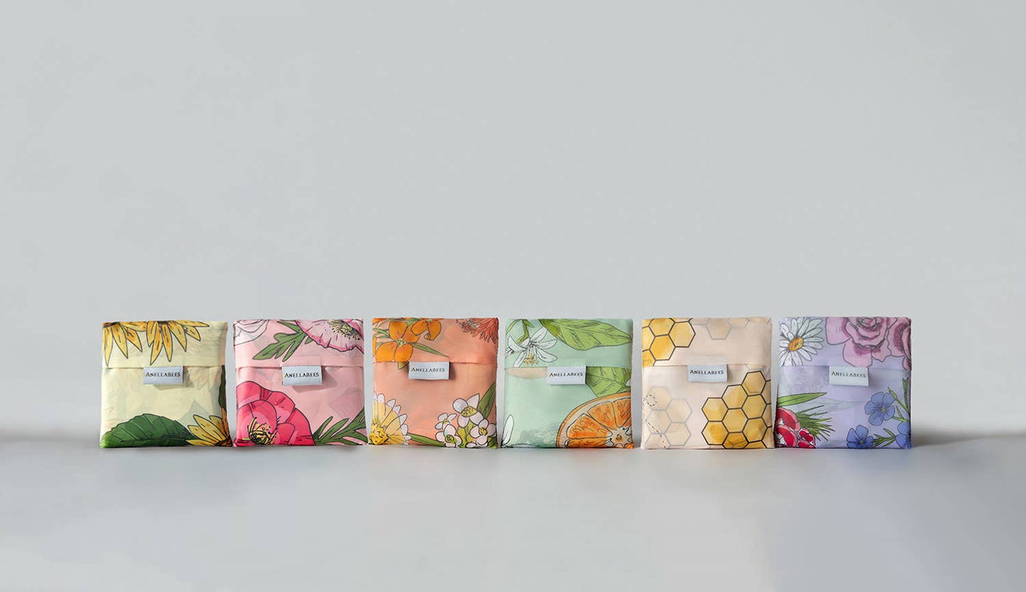 Reusable Tote Bag - Citrus + Honeybees for Summer Markets