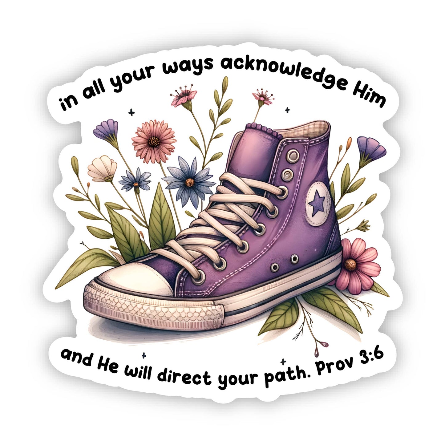 Proverbs 3:6 Vinyl, Sticker, 3x3 in.