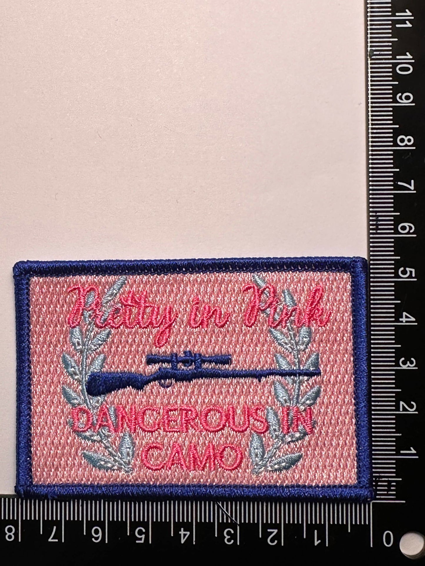 Dangerous In Camo light pink, Hunting Girl Hat Patch - The Localist