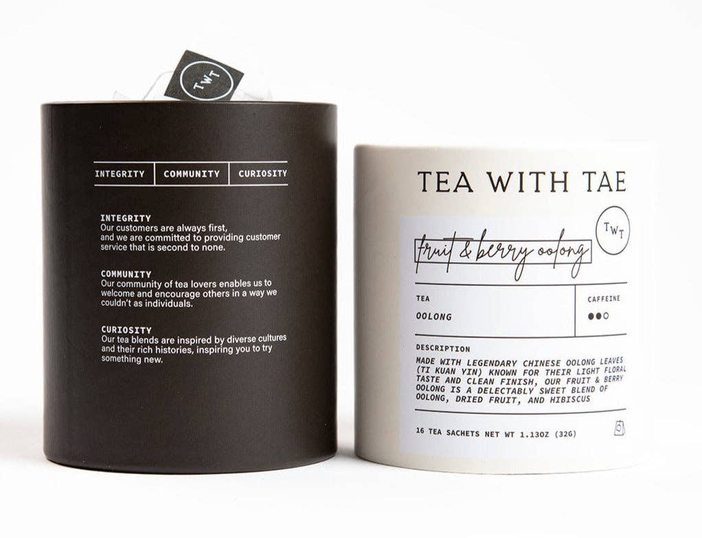 Fruit & Berry Oolong Large Tea Tube Gift (16 tea bags) - The Localist
