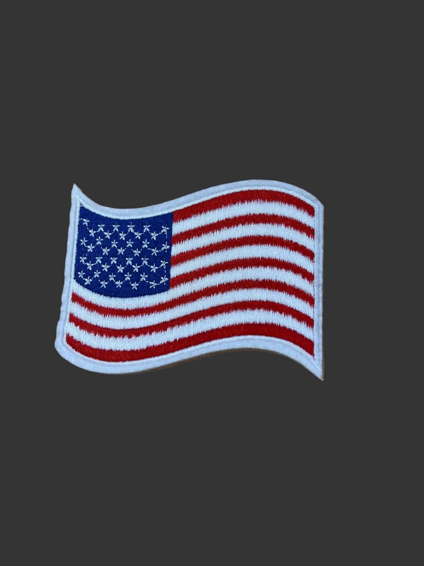 Wavy American Flag Embroidered Hat Patch