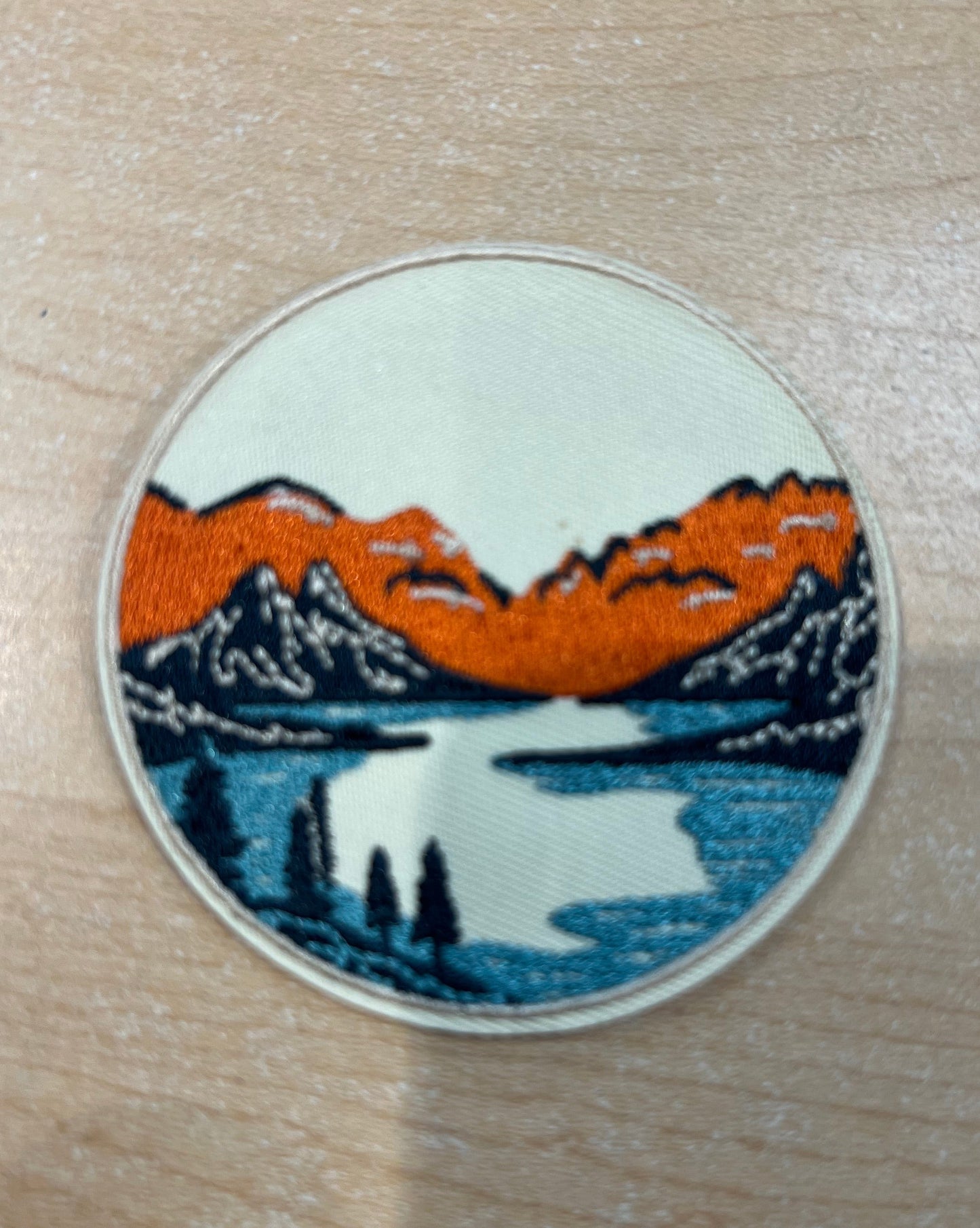 Round Scenic Patch Embroidered Hat Patch