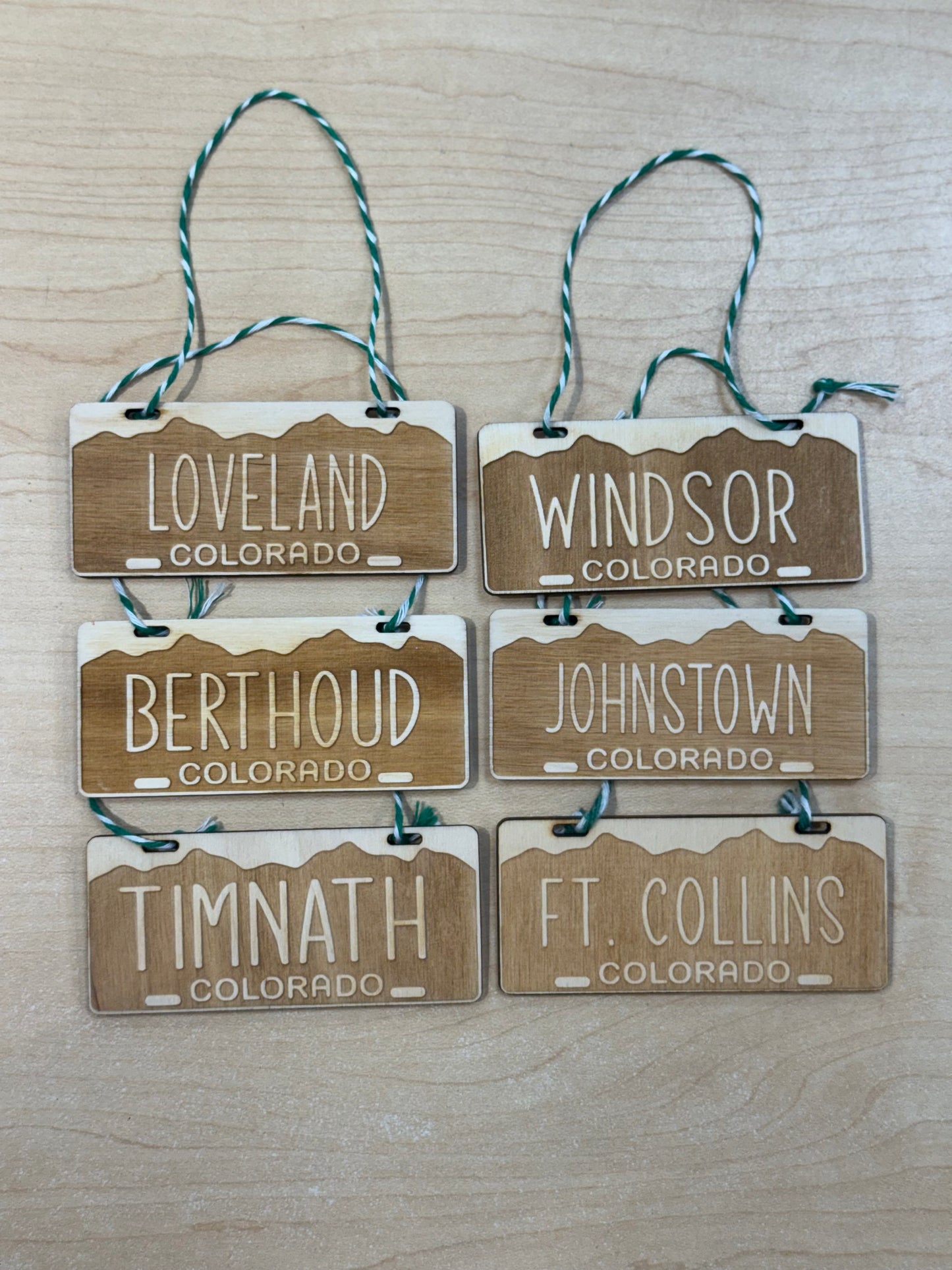 License Plate NOCO Towns Ornaments