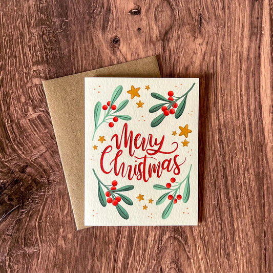 "Merry Christmas" Holly Greeting Card - The Localist
