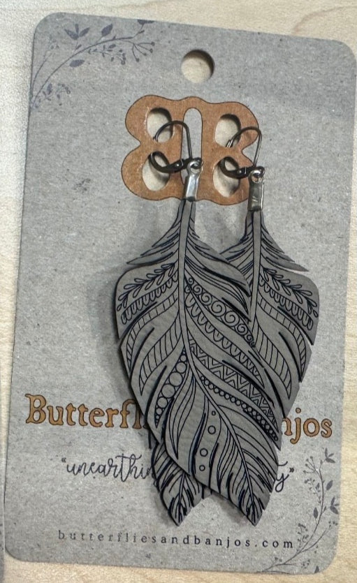 "Leather Feather" Earrings - The Localist