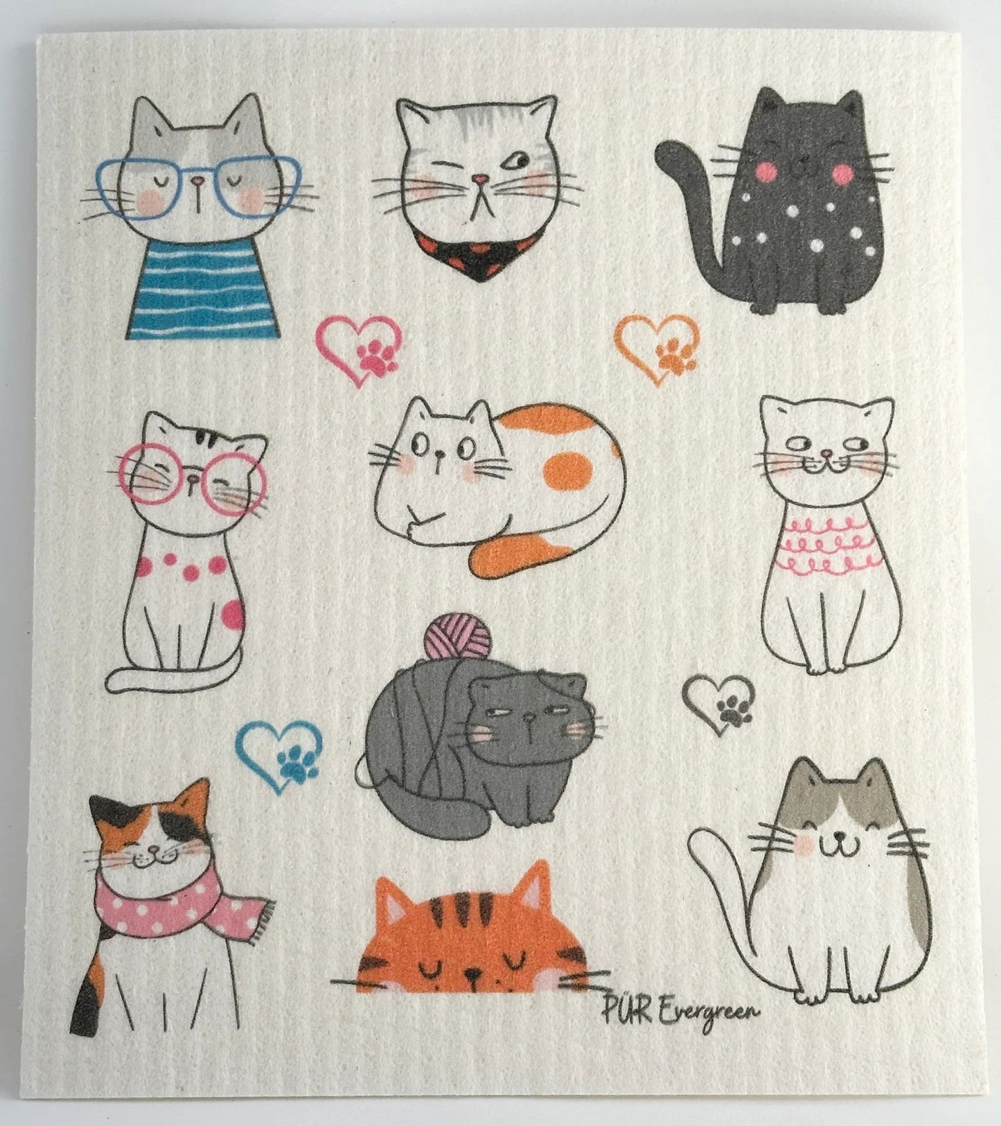 Swedish Dishcloth - Cat Love from PÜR Evergreen® - The Localist