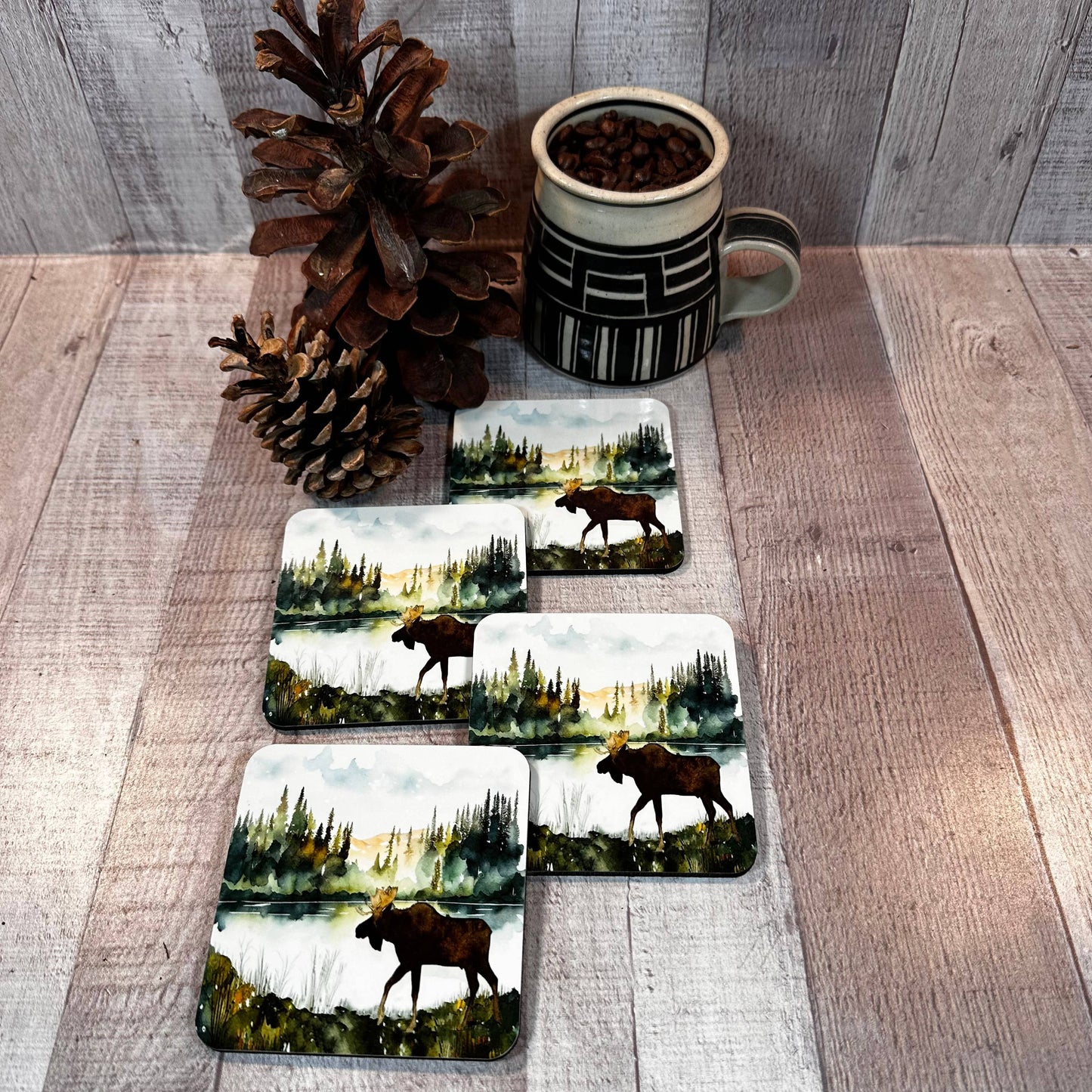 Lakeside Moose Coaster set with cork backing
