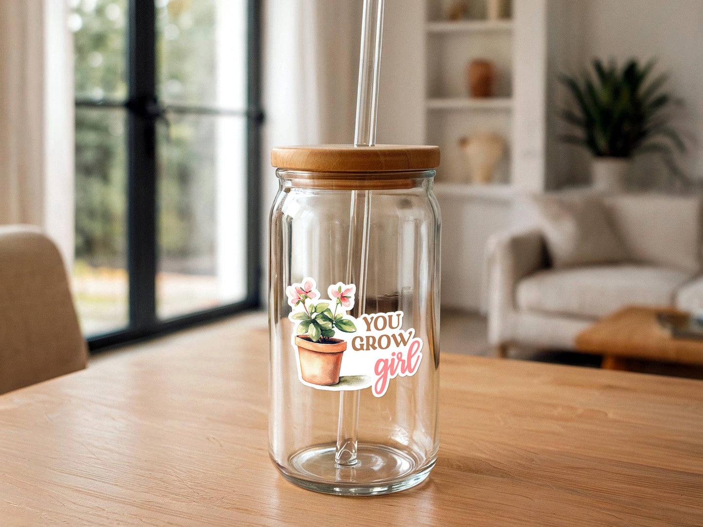 You Grow, Girl | Encouraging Plant Sticker | Flower Sticker