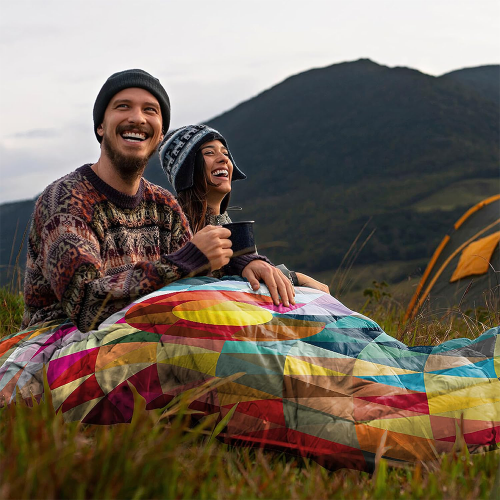 COLISCO Colorado-Themed Geometric Eco-Performance Blanket – Hiking, Camping & Travel Blanket