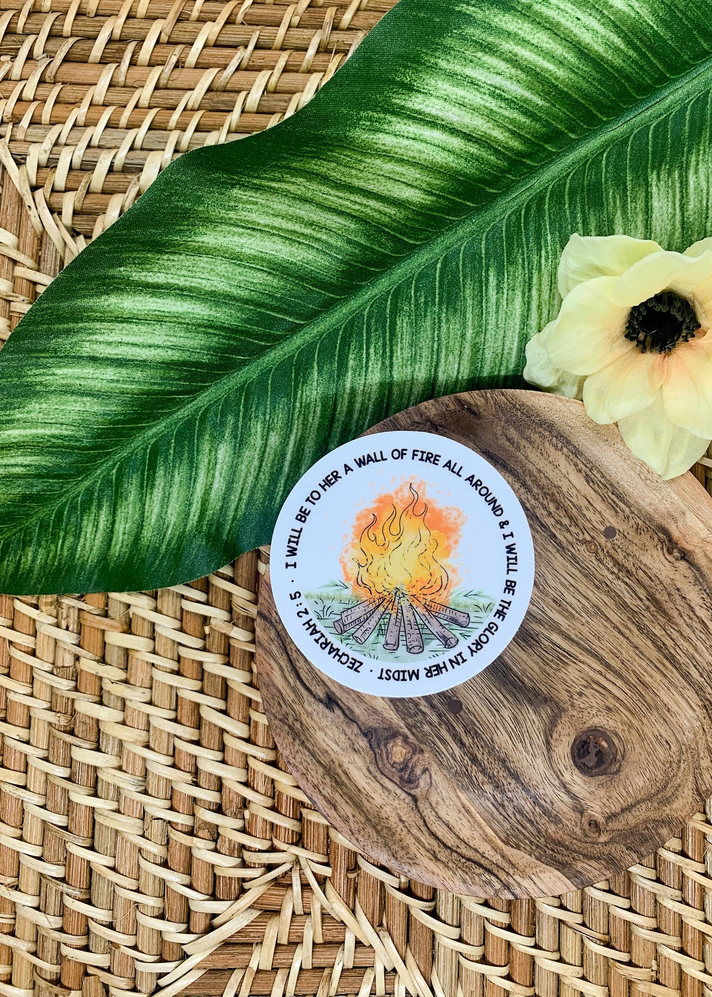 A Wall Of Fire Around Her Clear, Sticker 3 in.