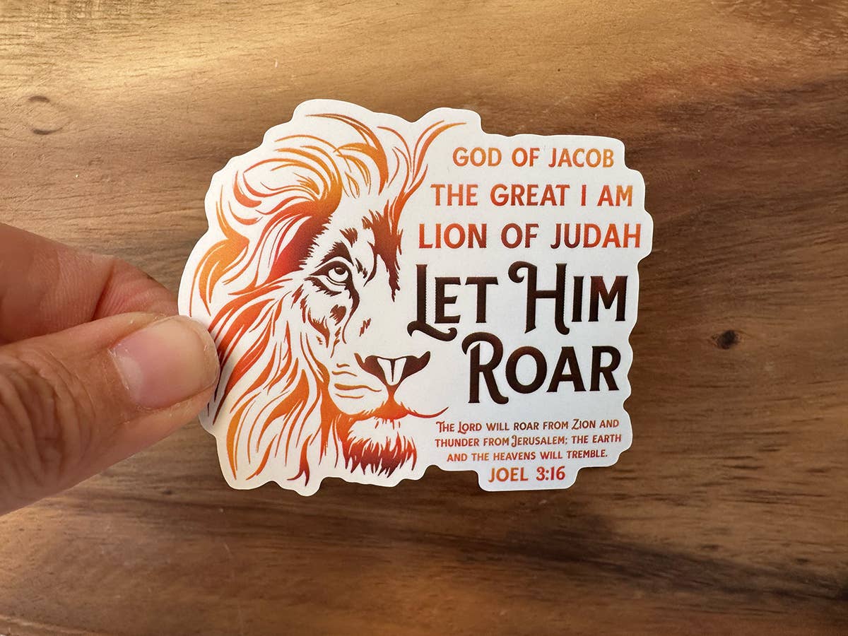 Let Him Roar | Lion of Judah Sticker | Christian Sticker