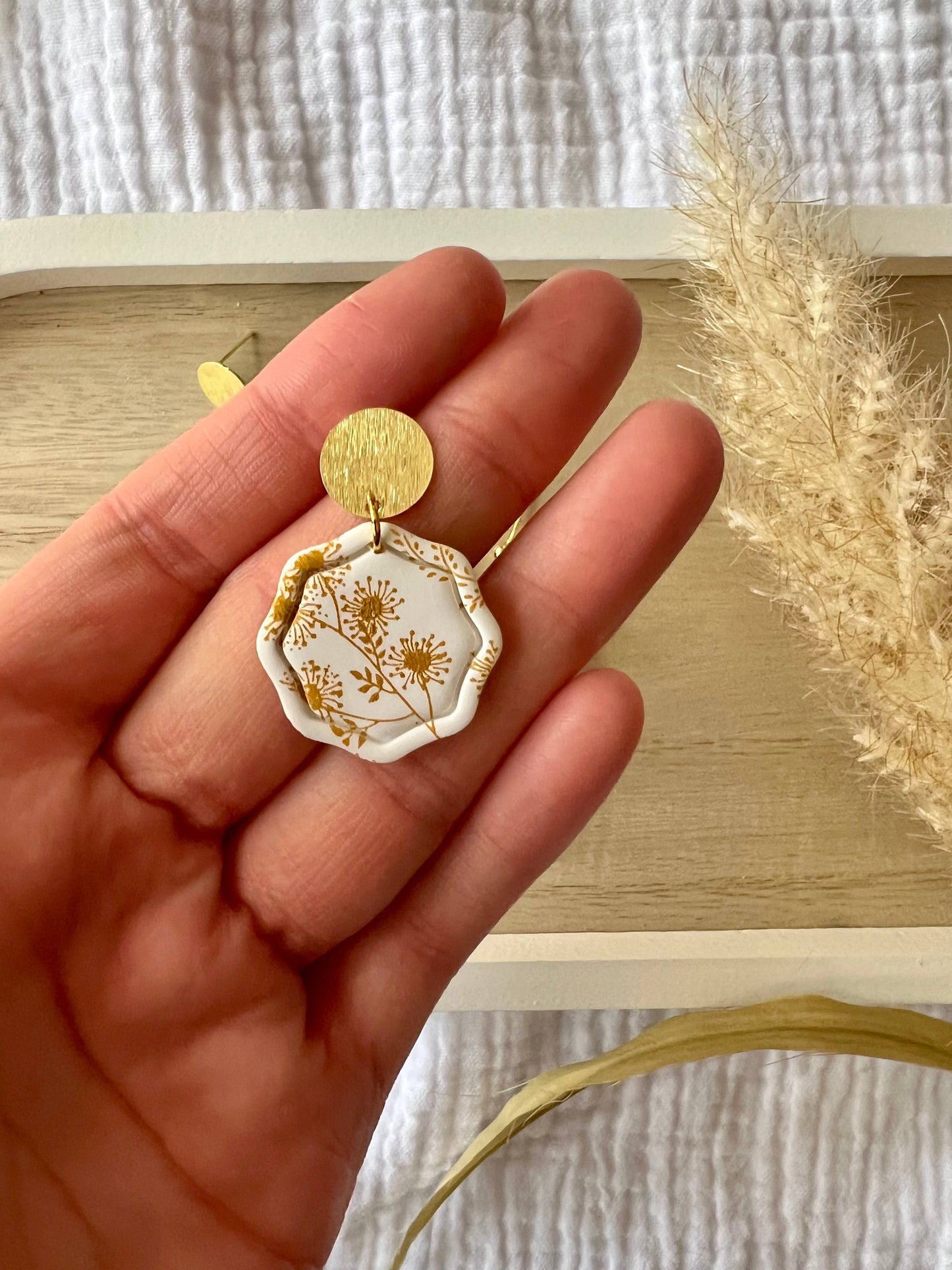 Dandelion Clay Earrings