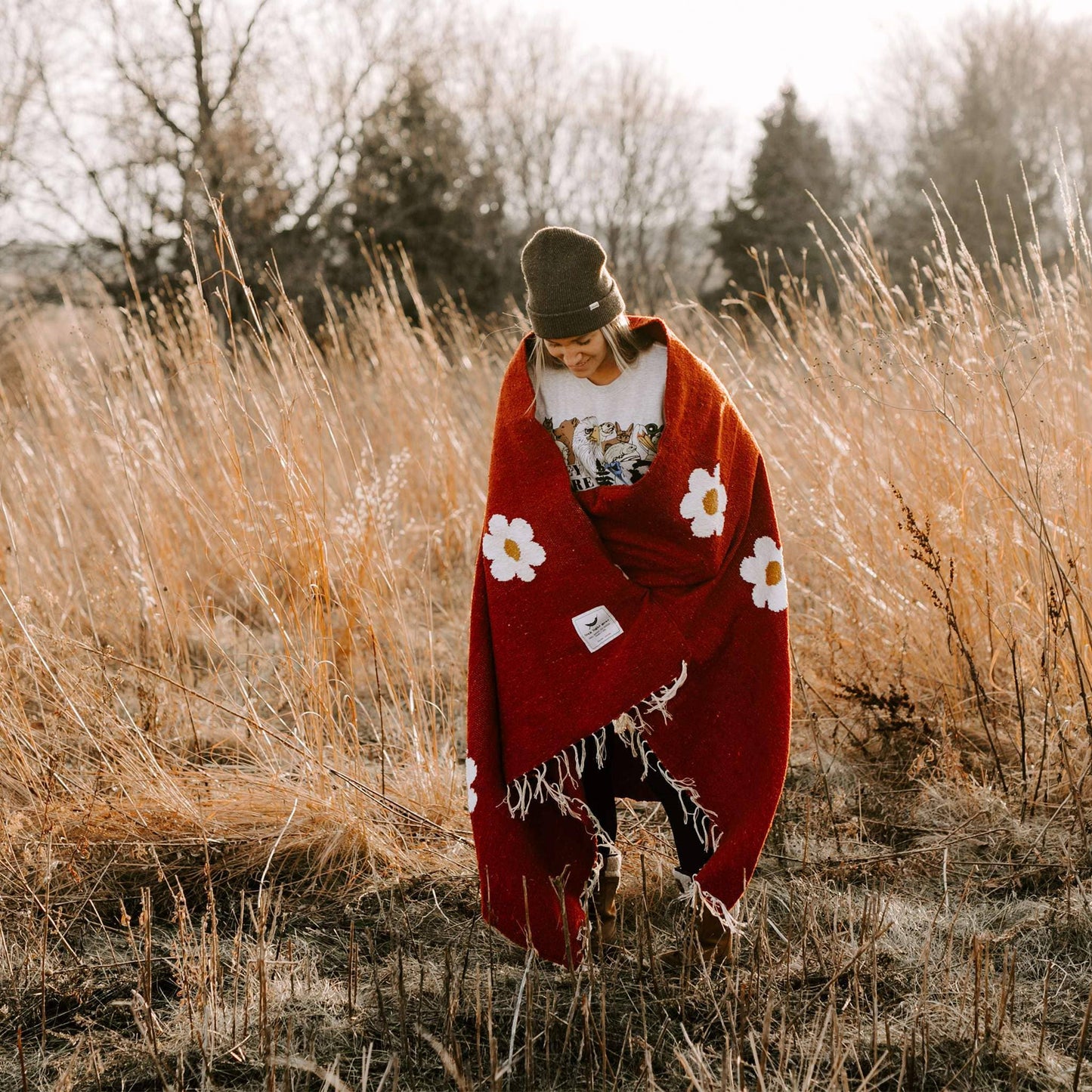 Handwoven Throw Blanket-Lazy Daisy