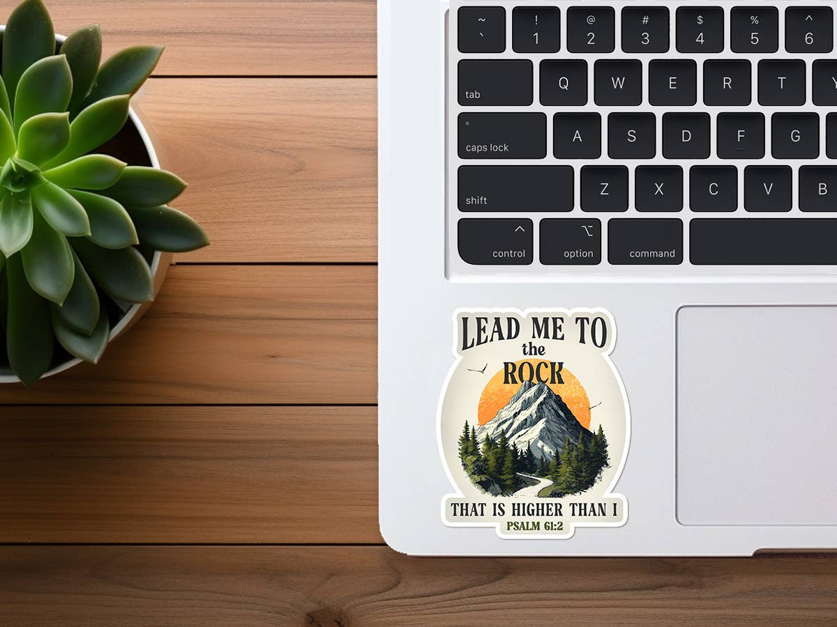 Lead Me To The Rock | Psalm 61:2 Scripture Sticker | God