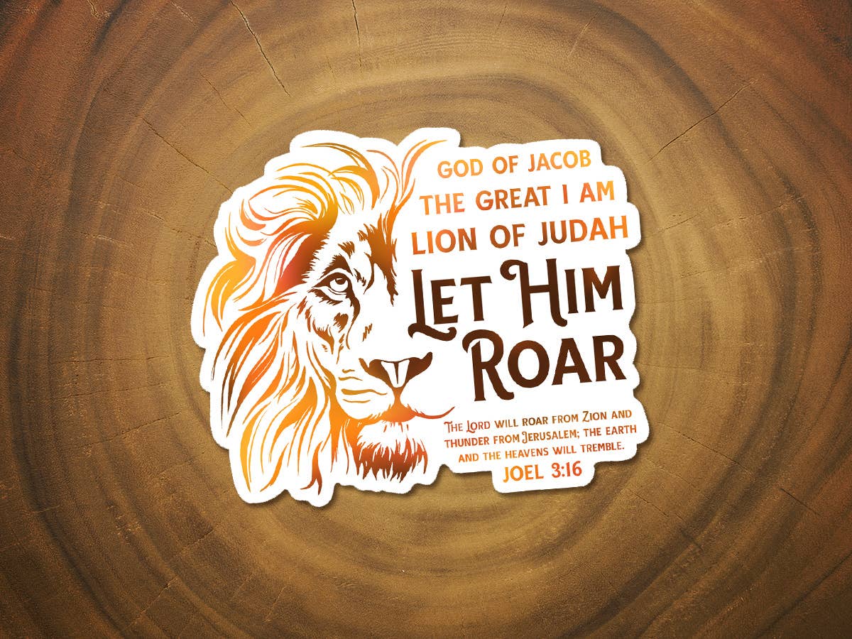 Let Him Roar | Lion of Judah Sticker | Christian Sticker