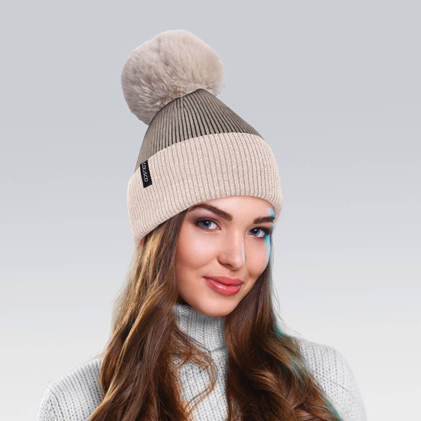 Pom Pom Beanie Hat, Soft Warm Winter Beanies for Women