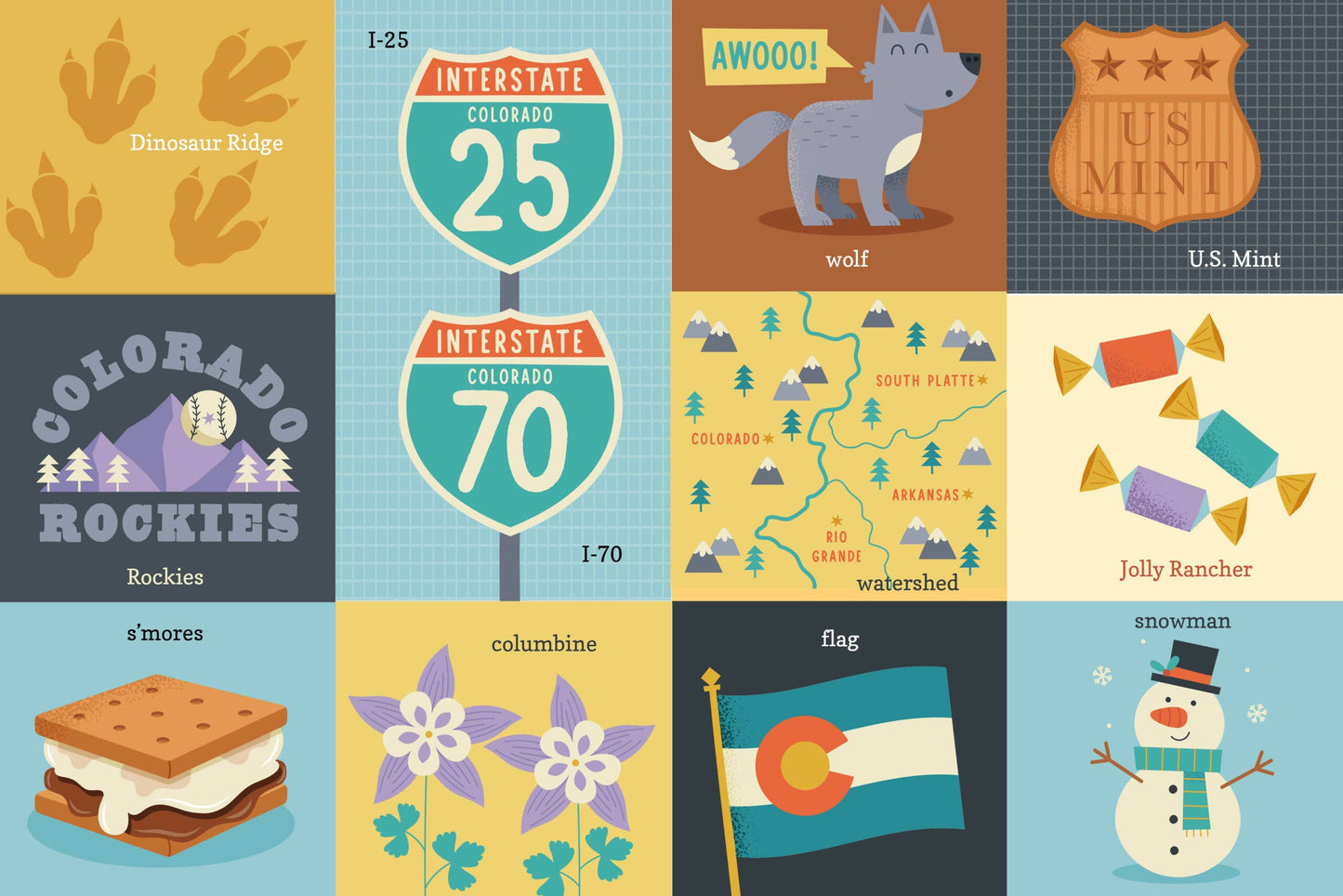 100 First Words for Little Coloradans Board Book