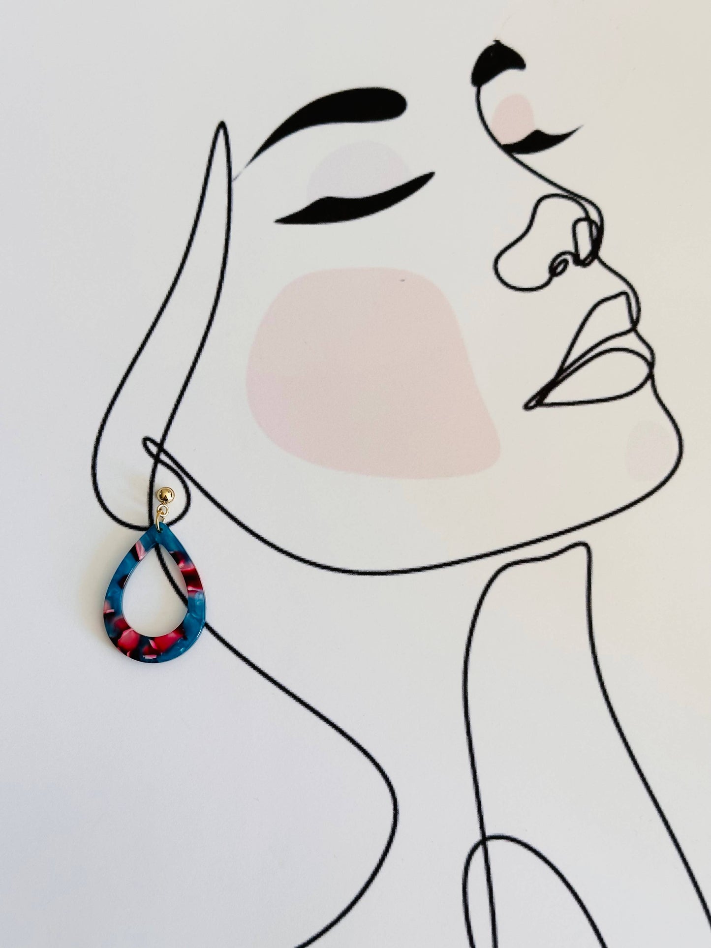 Teardrop Colorful Acetate resin earring