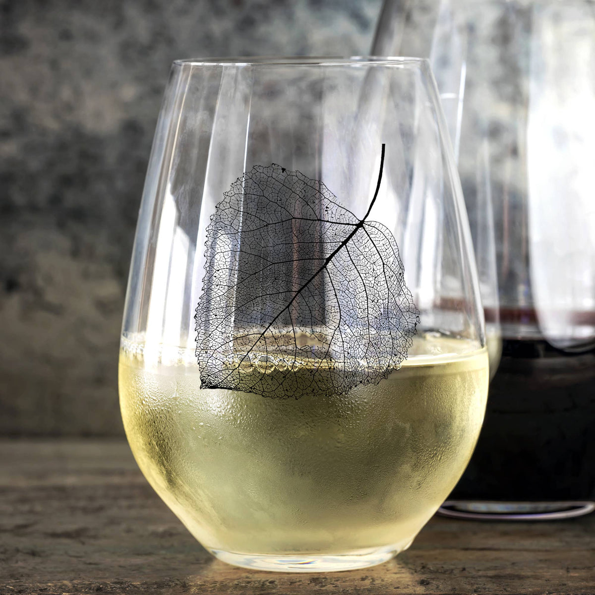 Set of 2 Aspen Leaf Wine Glasses