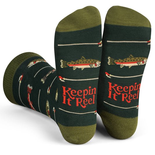 Keepin' It Reel Funny Fishing Socks Gift for Men Accessory