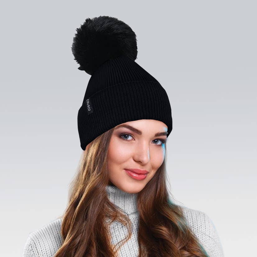 Pom Pom Beanies for Women, Cozy Winter Knitted Beanie Hat