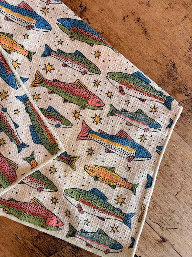 Kitchen Tea Towel Quick Dry-River Trout