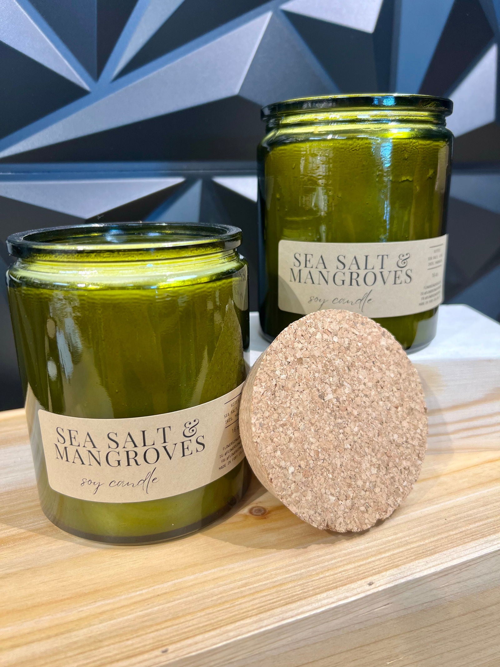 16 oz. Green Glass Jar Candle with Cork Lid - The Localist