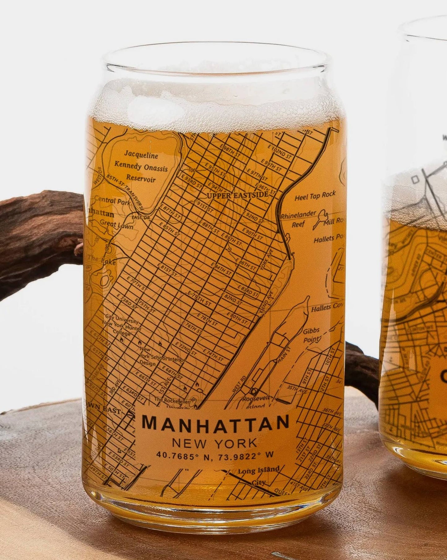 Custom Town and City Topographic Map Pint Glasses