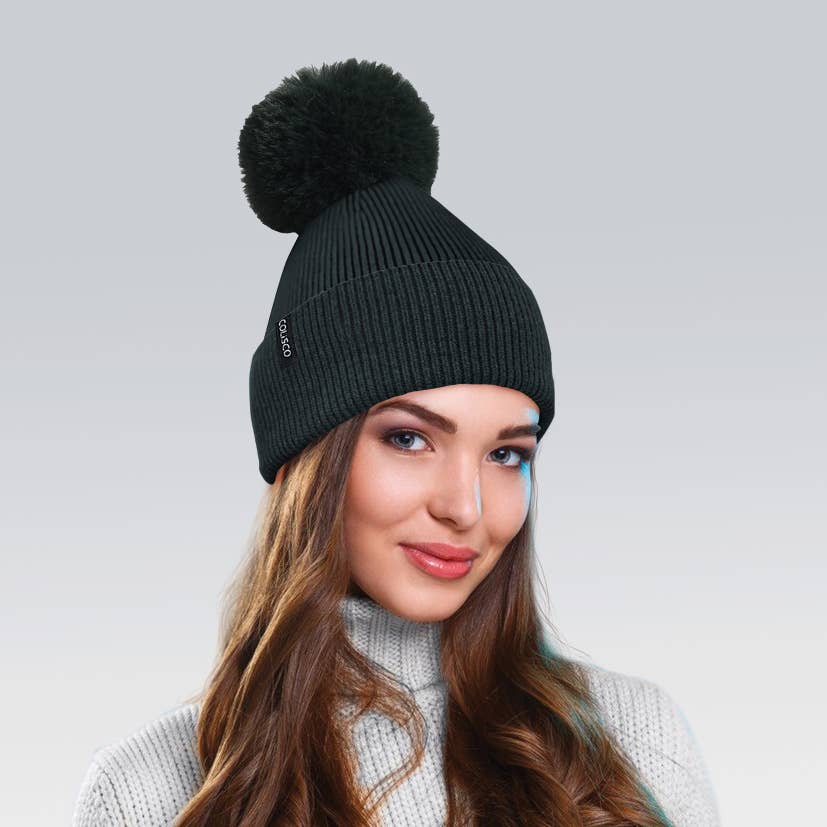 Pom Pom Beanies for Women, Cozy Winter Knitted Beanie Hat