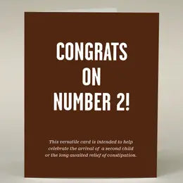 "Congrats on Number 2" Greeting Card