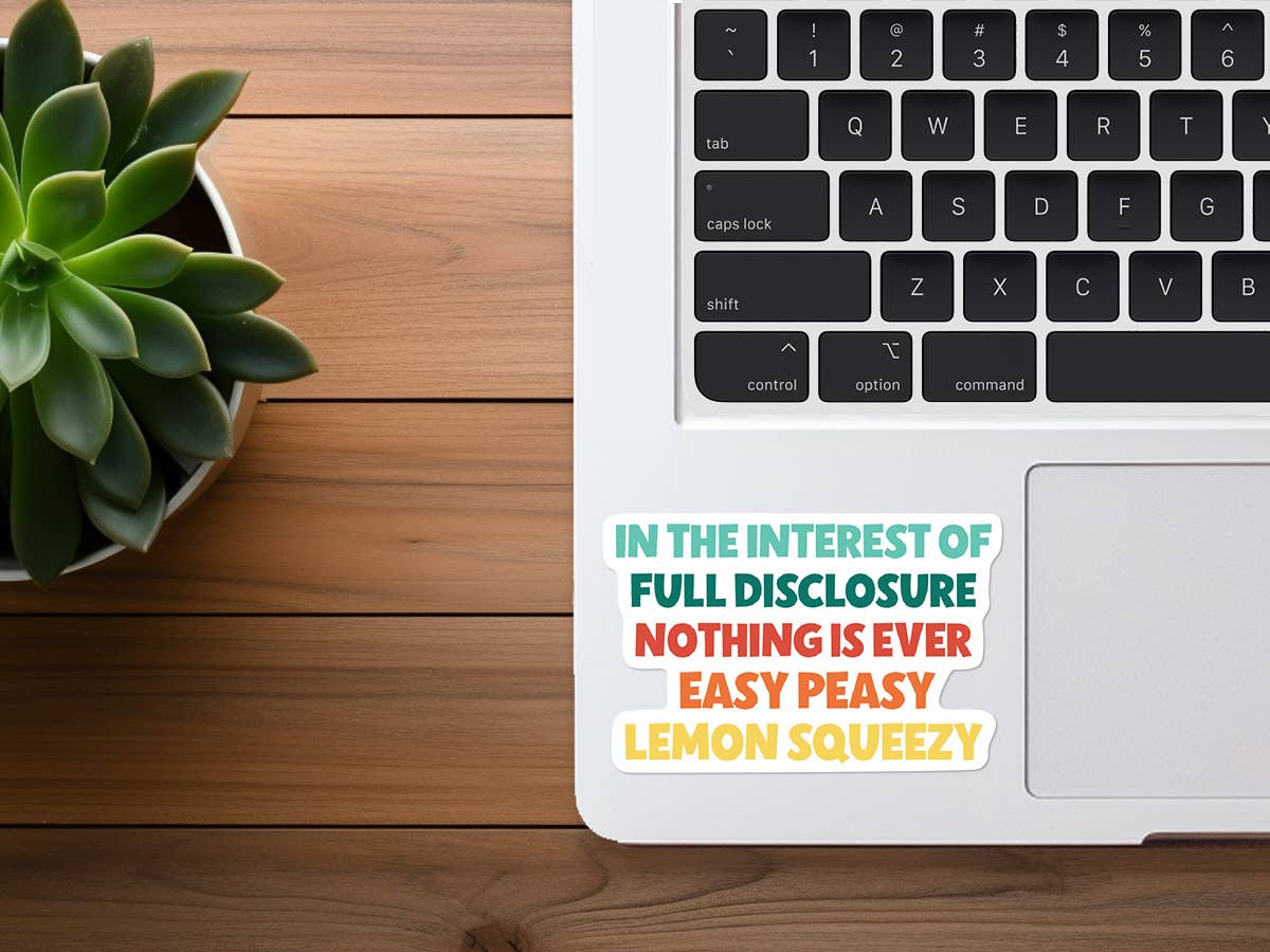 Easy Peasy Lemon Squeezy | Funny Sticker | Waterproof Vinyl