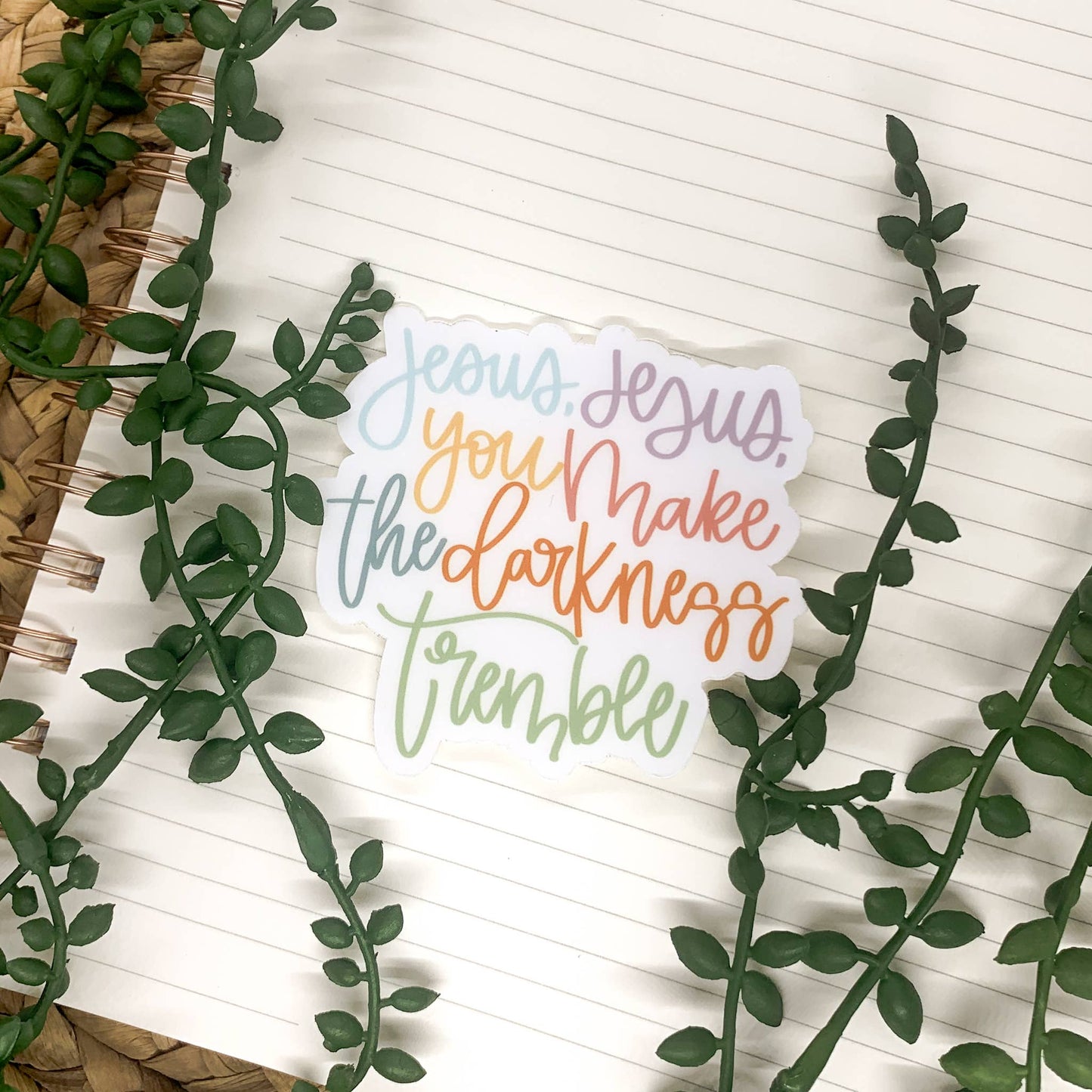 Jesus You Make The Darkness Tremble, Vinyl Sticker, 3x3 in.