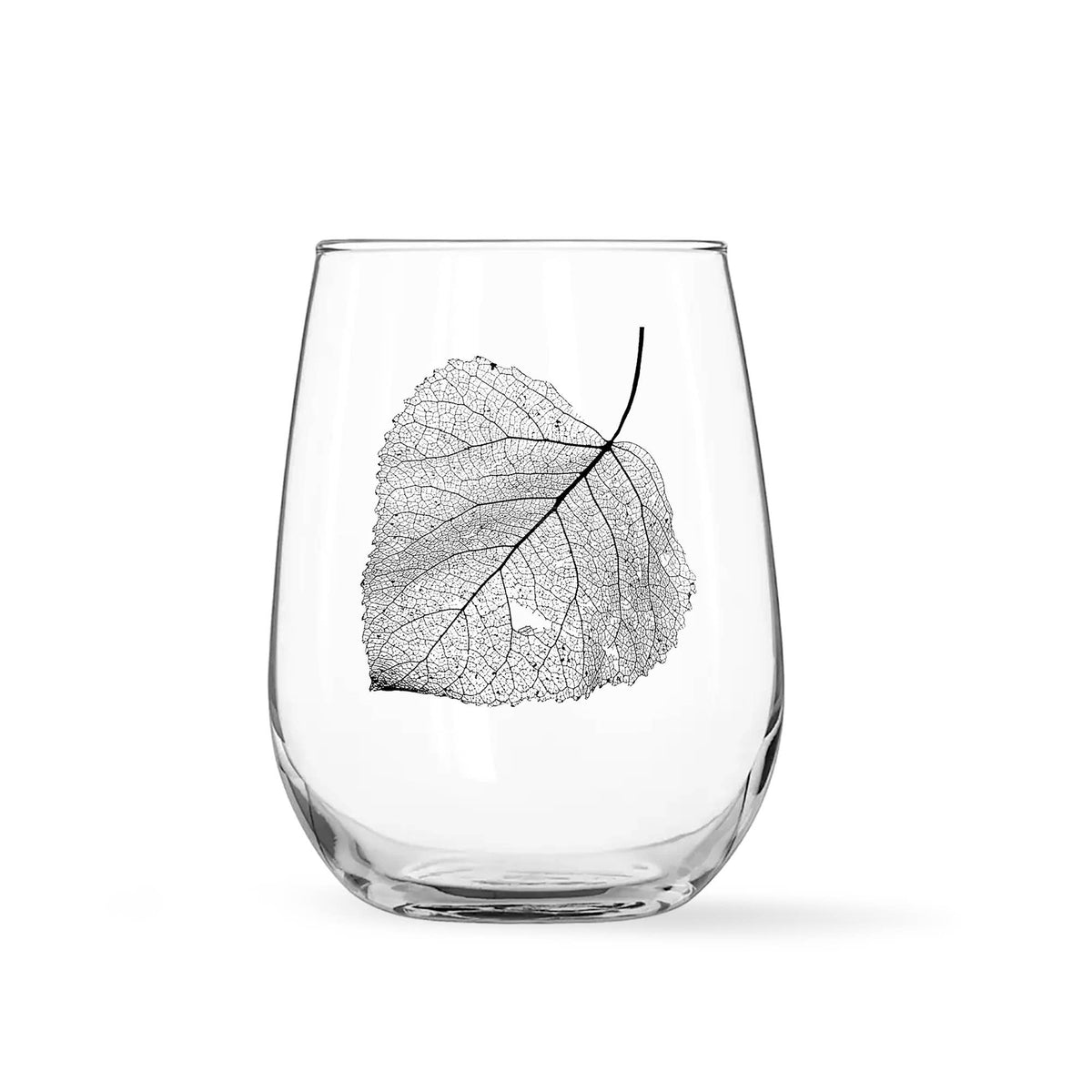 Set of 2 Aspen Leaf Wine Glasses