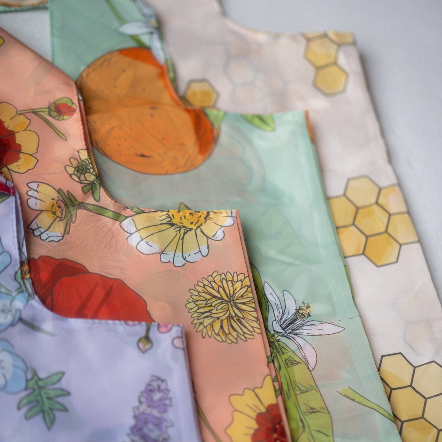 Reusable Tote Bag - Citrus + Honeybees for Summer Markets