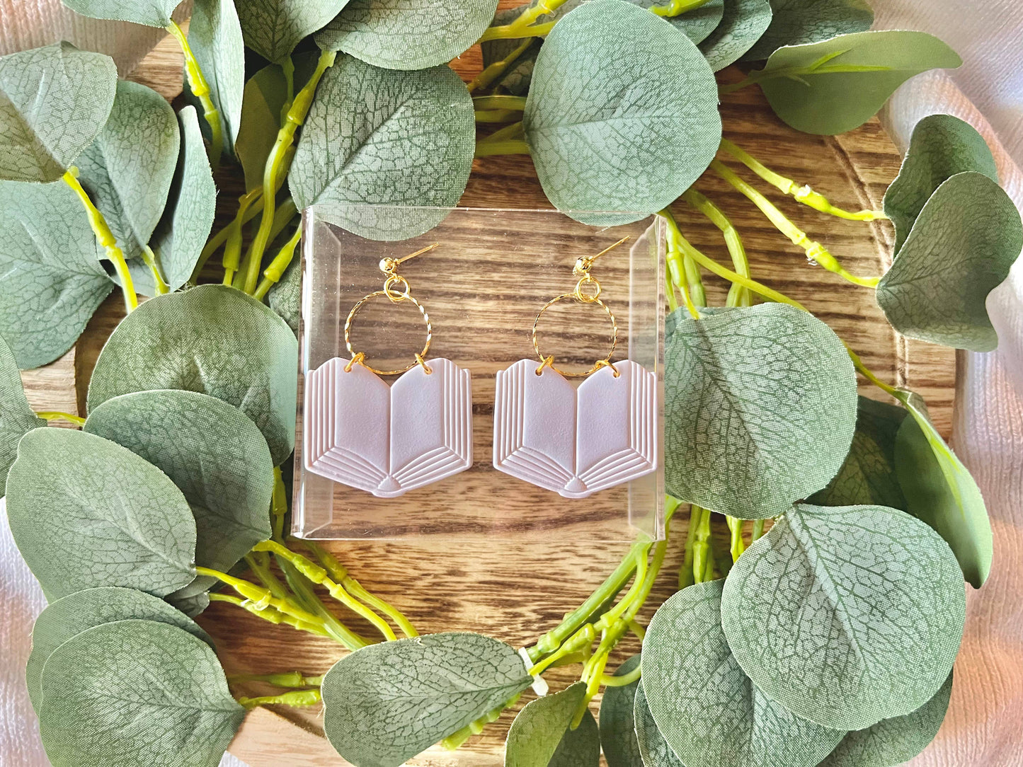 Book Clay Earrings, Bookstore Earrings, Library Earrings