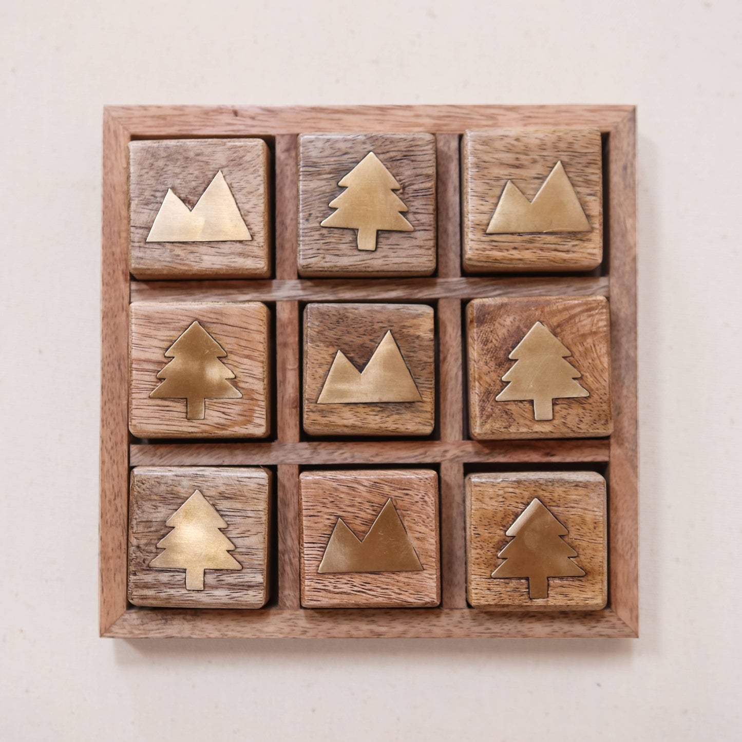 Mountain vs. Trees Tic Tac Toe Board - Coffee Table Game