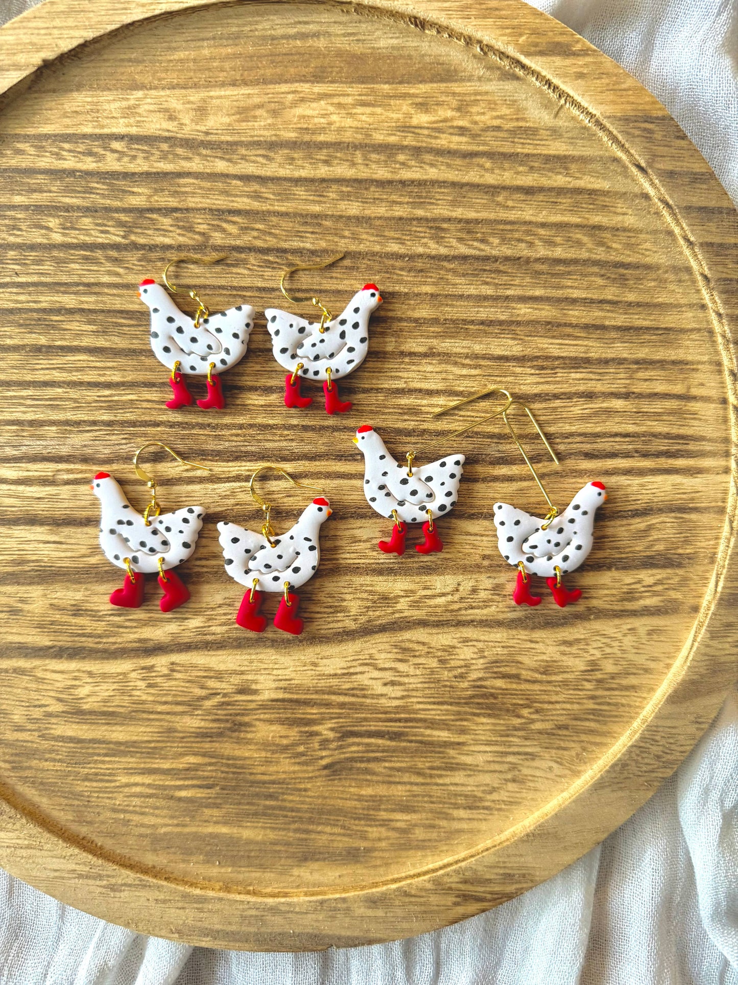 Chicken Clay Earrings
